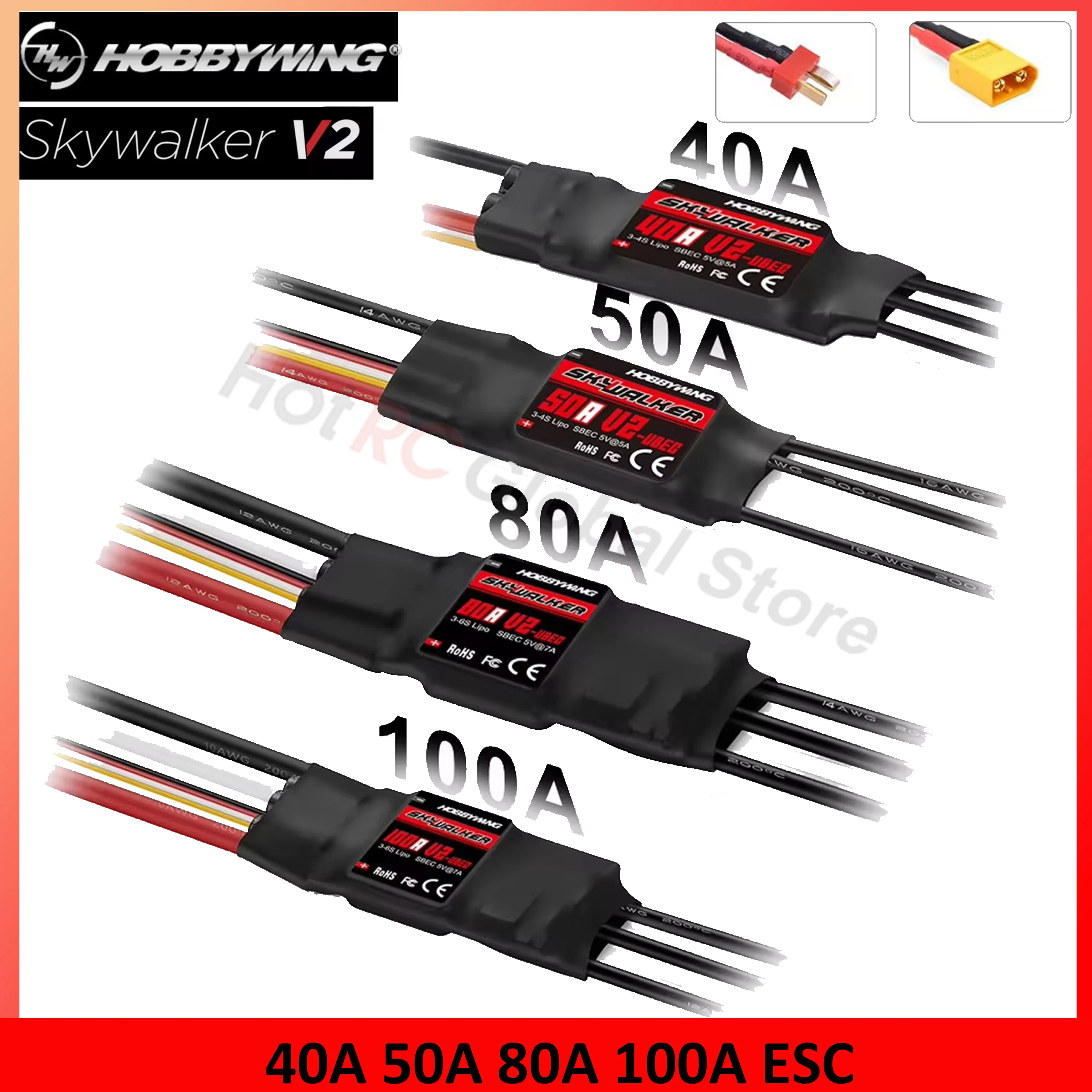 Fpv Drone Esc - Hobbywing Skywalker ชุด V2 80A 50A
