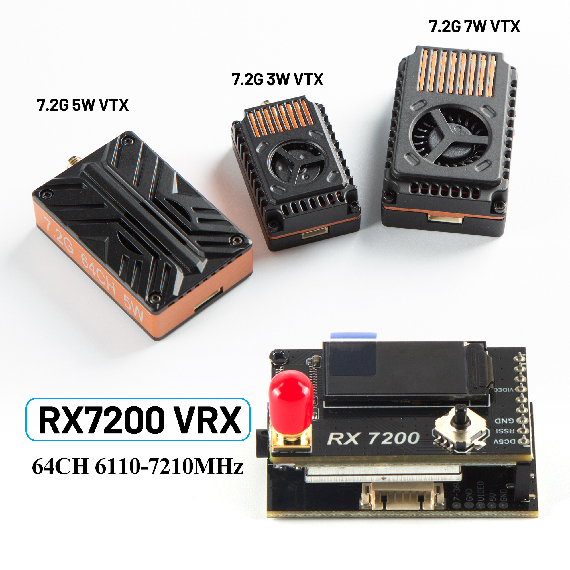 Fpv Drone Goggles - โมดูลรับสัญญาณวิดีโอ 7.2G 64 ช่อง 6110-7210MHz RX7200