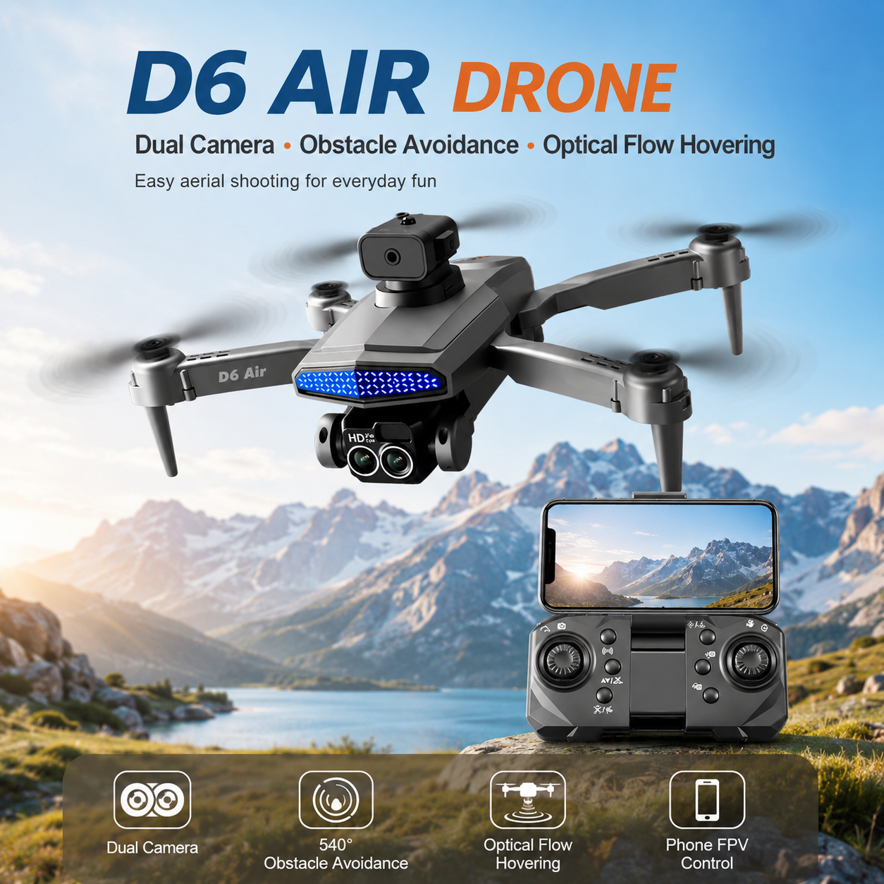 Fpv Drone Bag - โดรน ZNLYRION D6 Air พับได้ ควบคุมผ่านรีโมท