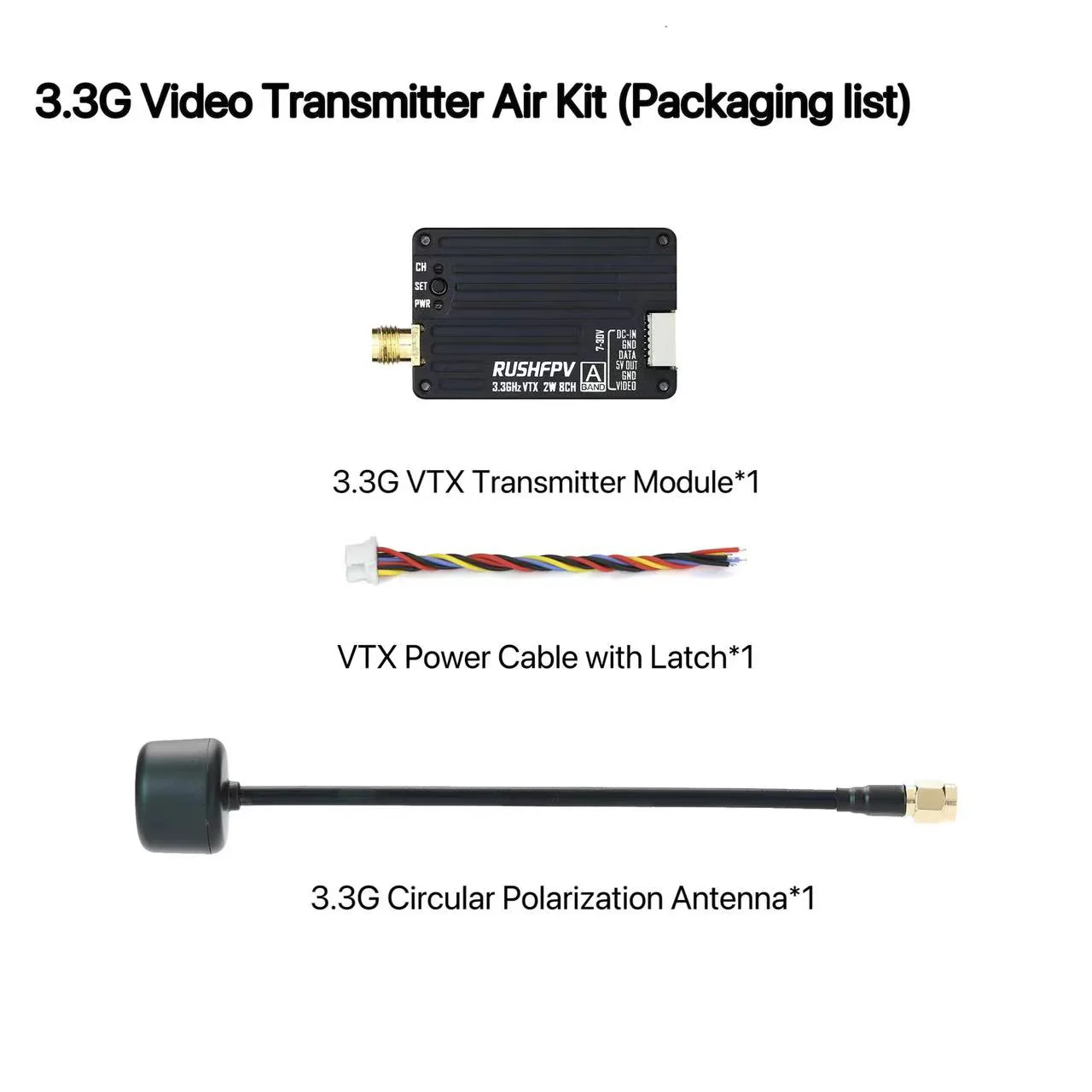 RUSHFPV 3.3G 2W VTX เครื่องส่ง - Fpv Drone Vtx บทวิจารณ์และราคา