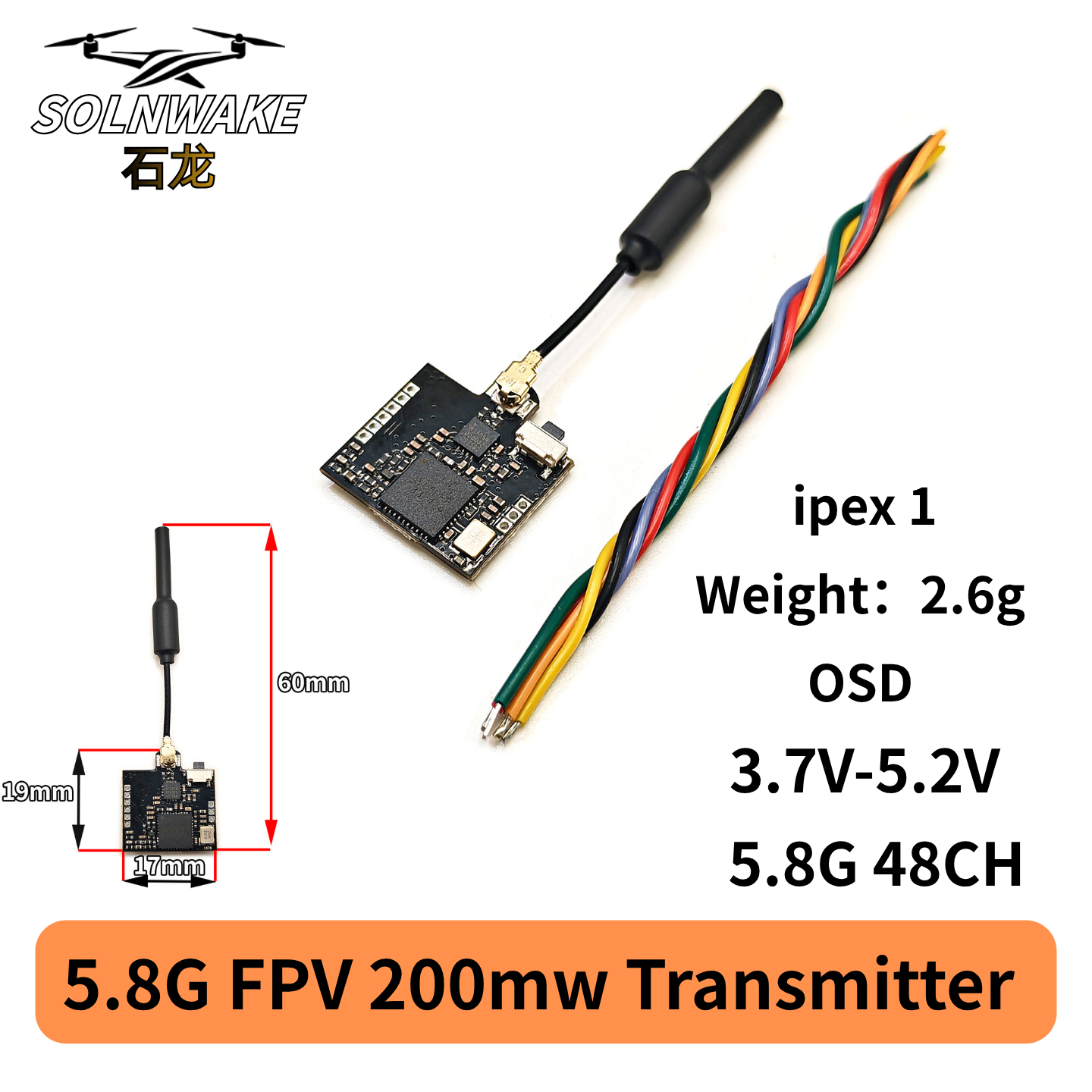 SLONWAKE Nano 5.8G 48CH 200mW  - Fpv Drone Vtx บทวิจารณ์และราคา