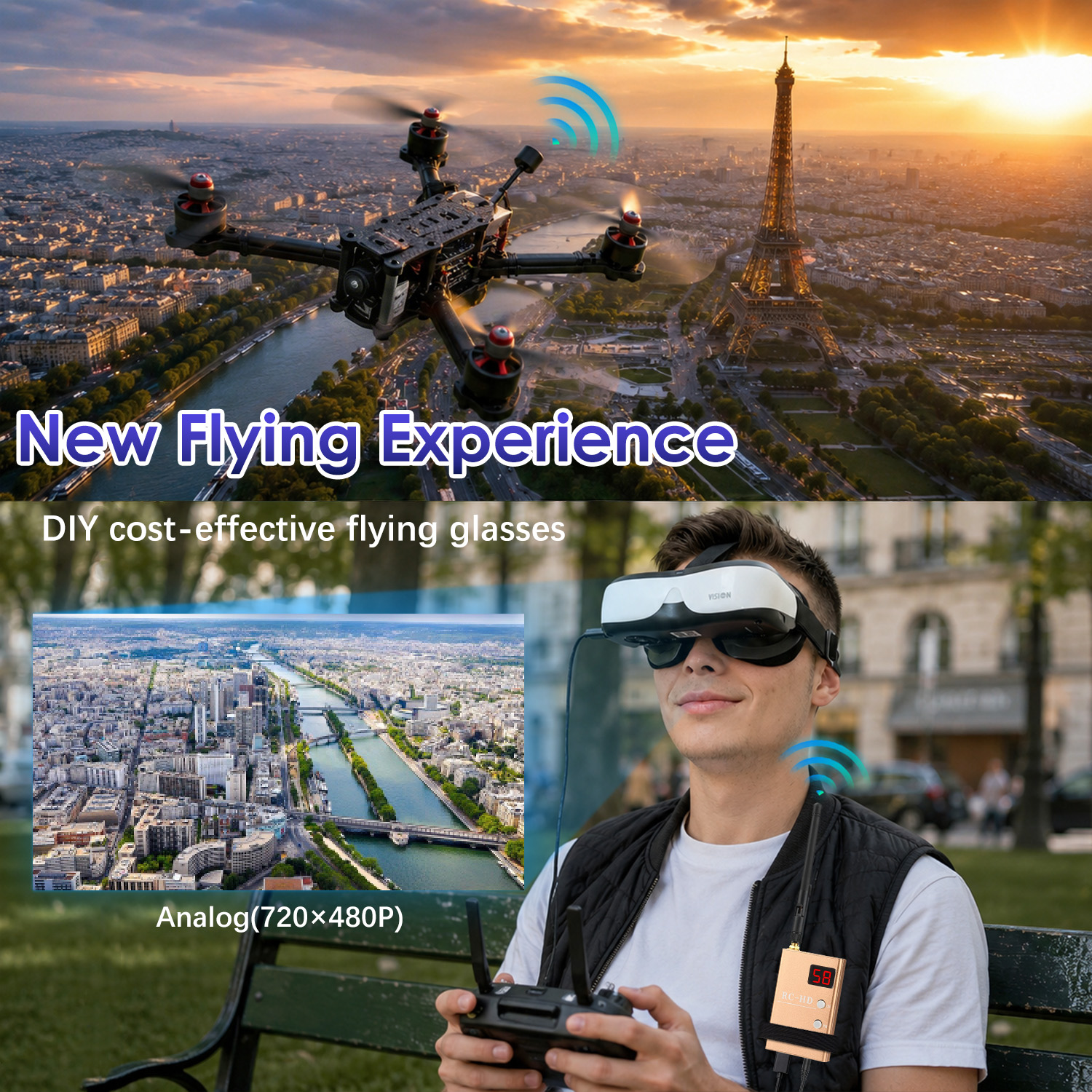 แว่นตา FPV, จอแสดงผลแบบติดศีรษ - Fpv Drone Goggles บทวิจารณ์และราคา